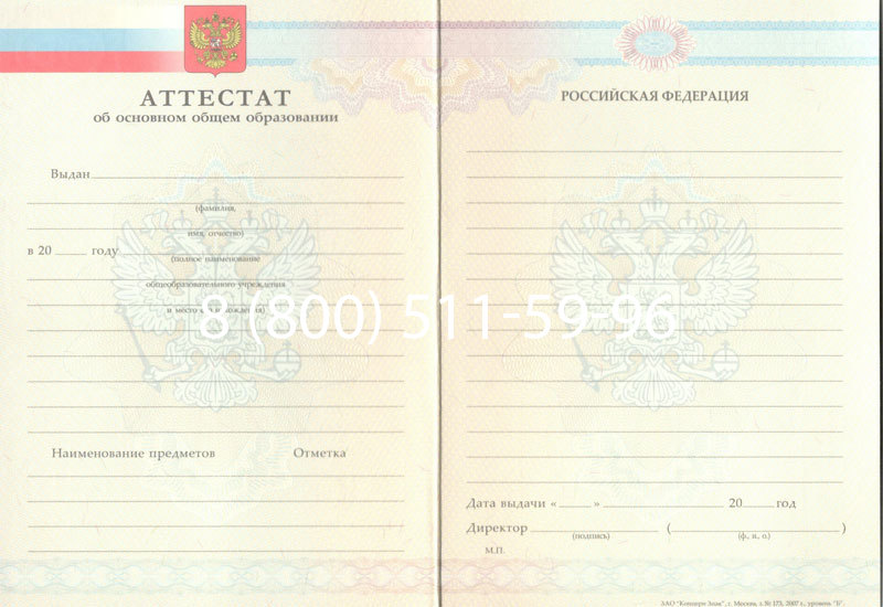Купить Аттестат за 9 класс 2007-2010 годов в Петропавловске-Камчатском