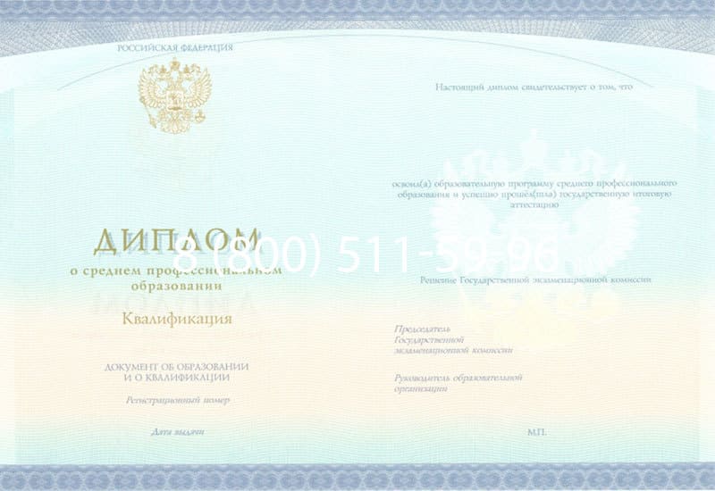 Купить Диплом о среднем образовании (Спецбланк) 2014-2024 года в Петропавловске-Камчатском